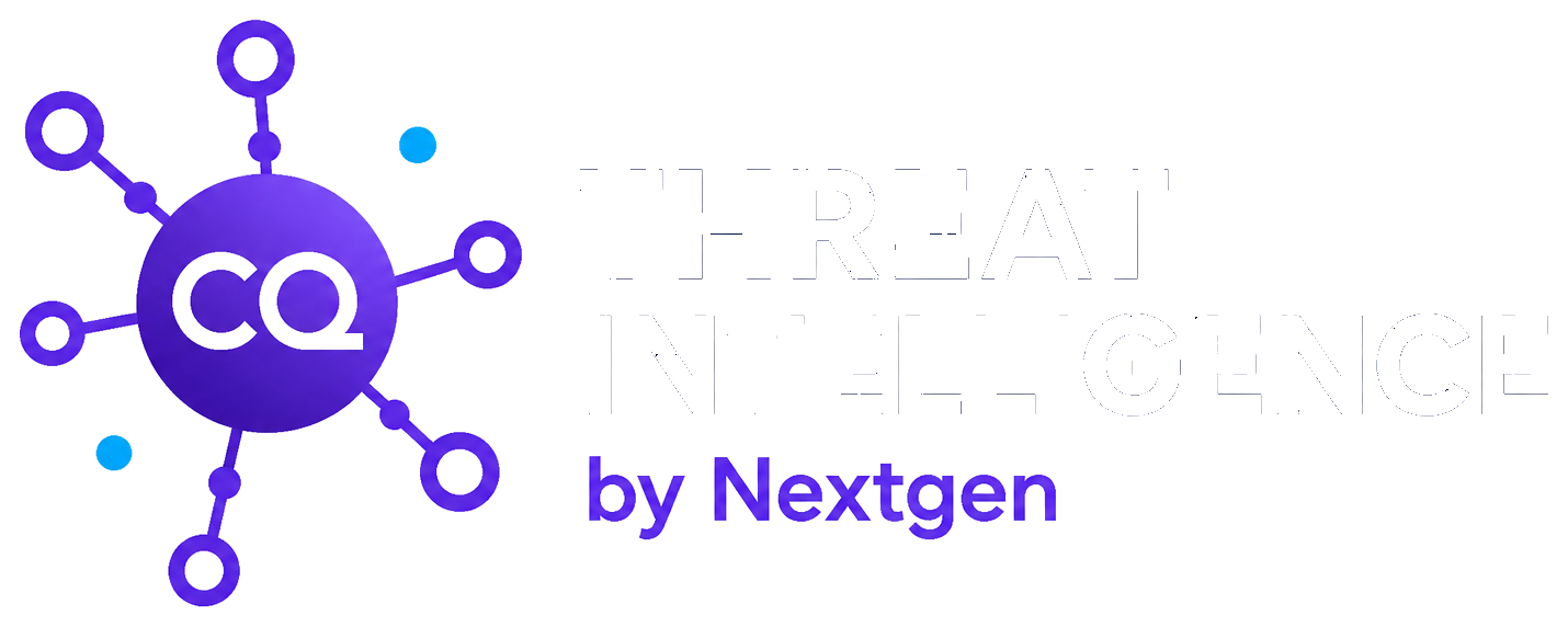 CQ Threat Intelligence by Nextgen — white wordmark